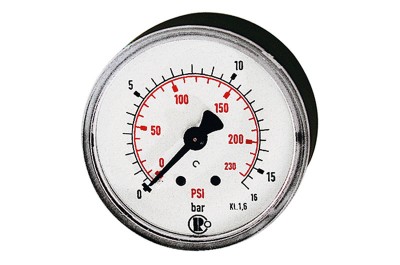 Standard Manometer 0-16 bar / 235 psi, Ø 63 mm, G 1/4, Kunststoff 101398