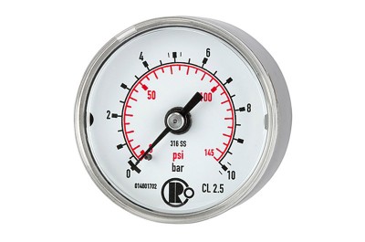 Manometer, 0-6 bar, Ø 40 mm, G 1/4, Edelstahl 102432