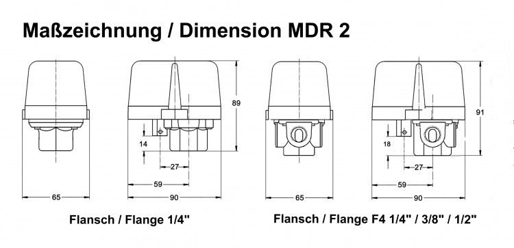 Condor Druckschalter MDR 2/11 für Kompressoren Typ MDR 2 