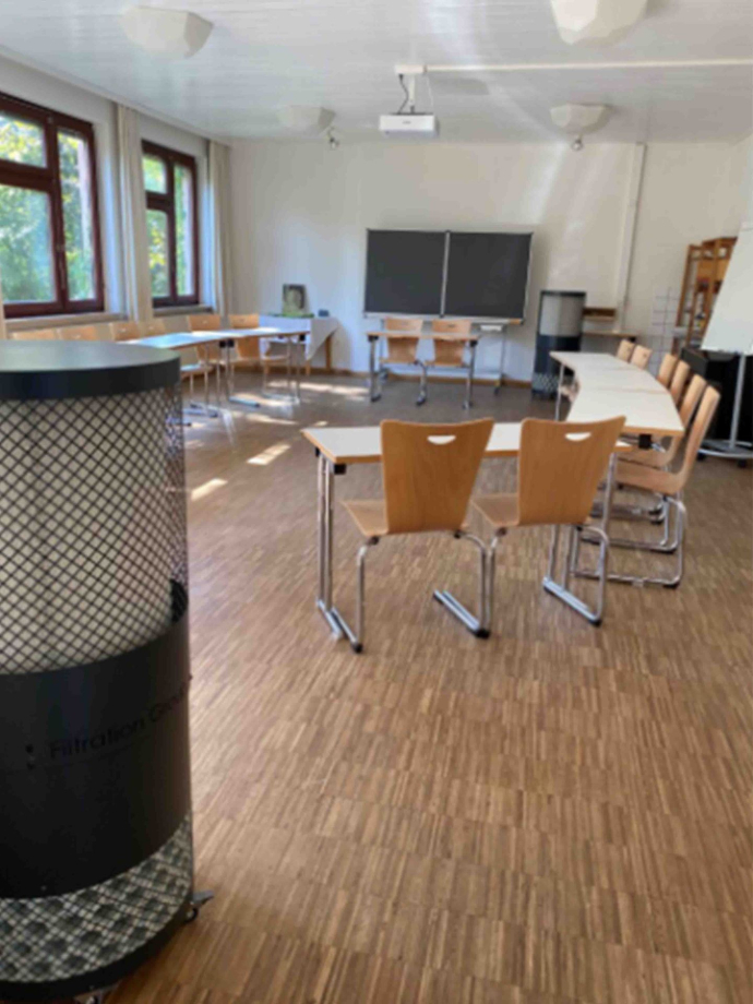 Raumluftfilter im Waldorferzieherseminar Stuttgart