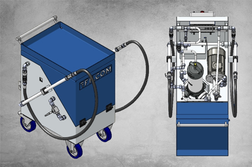 Blick in das 3-in-1-Hydraulikaggregat