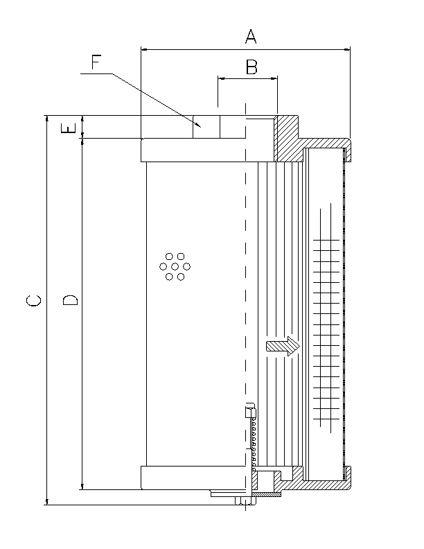 FILTREC Filterelement für SF-Filter HY9137 Zeichnung