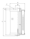 FILTREC Filterelement für SF-Filter HY9137 Zeichnung