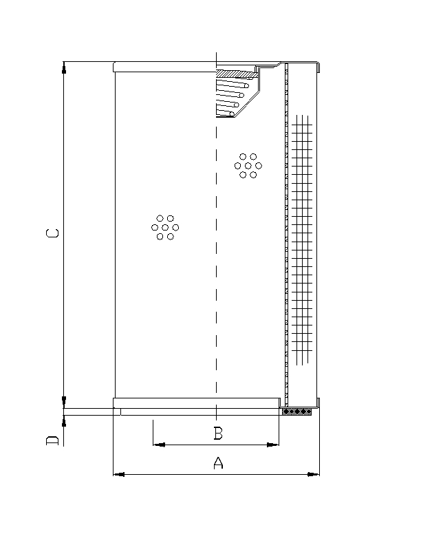 FILTREC Filterelement für SF-Filter HY11961 Zeichnung