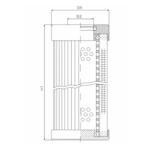 FILTREC Hydraulikfilterelement (Druckfilter) D140G25B Zeichnung