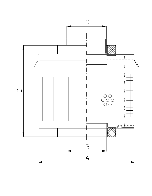FILTREC Filterelement für SF-Filter HY9024 Zeichnung
