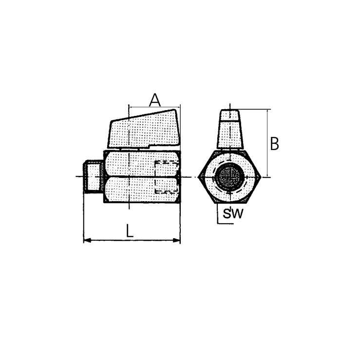 RIEGLER Mini-Kugelhahn, glatte Oberfläche, MS vern., G 1/4 IG/AG, DN 8_3