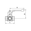 RIEGLER 3-Wege-Kugelhahn, T-Bohrung, Messing vernickelt, Rp 1/4, DN 8_1