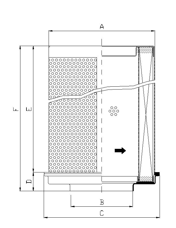 FILTREC Filterelement für Rücklauffilter WG138 Zeichnung