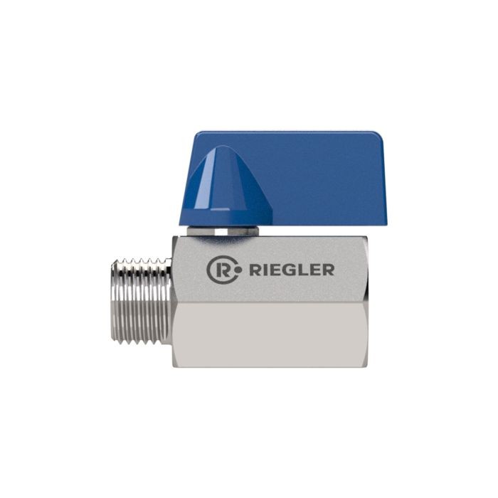 RIEGLER Mini-Kugelhahn, Edelstahl 1.4401, IG/AG, G 1/4, DN 8_2