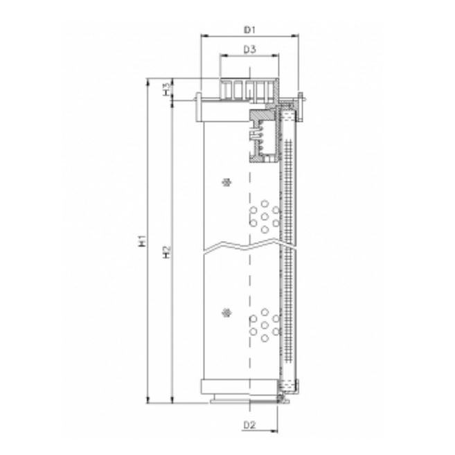 FILTREC Filterelement für SF-Filter HY13205 Zeichnung
