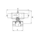 RIEGLER Messingkugelhahn, pneumat. Stellantrieb, doppeltwirkend, Rp 1_1