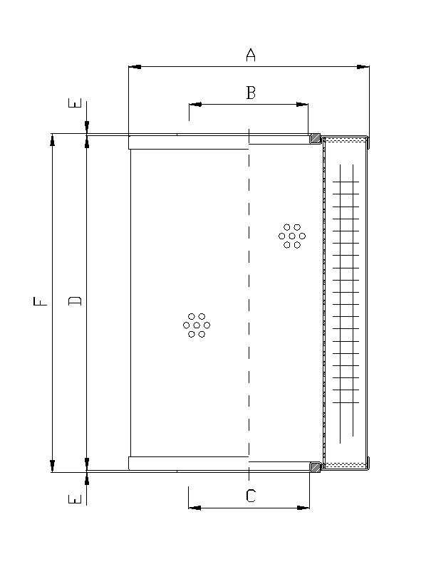 FILTREC Hydraulikfilterelement (Rücklauffilter) R660C25 Zeichnung
