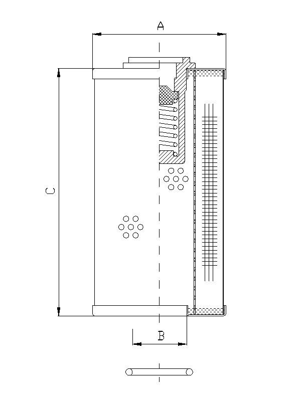 FILTREC Filterelement für SF-Filter HY9784 Zeichnung