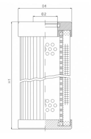 FILTREC Hydraulikfilterelement (Druckfilter) D121G25BV/ESD Zeichnung