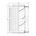 FILTREC Filterelement für SF-Filter HY14432 Zeichnung