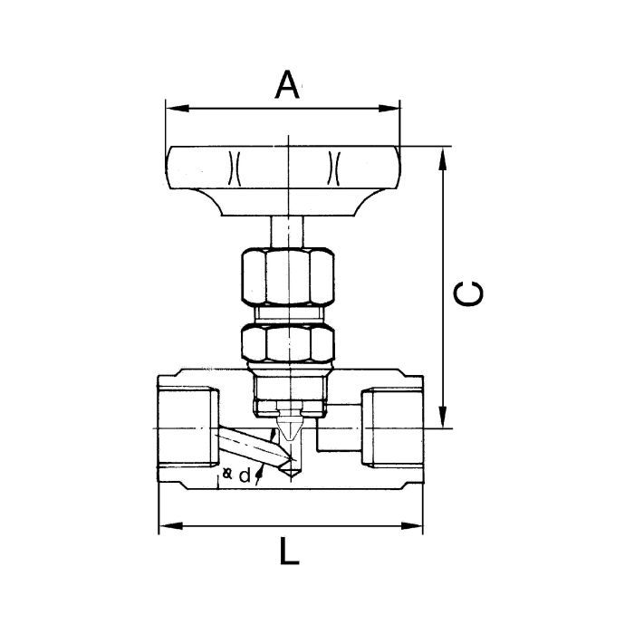 RIEGLER Nadelventil, Edelstahl 1.4571, G 1, DN 12, PN max. 250 bar_3