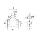 RIEGLER Drosselventil, in Blockform, Alu eloxiert, G 1/8, PN max. 10 bar_1