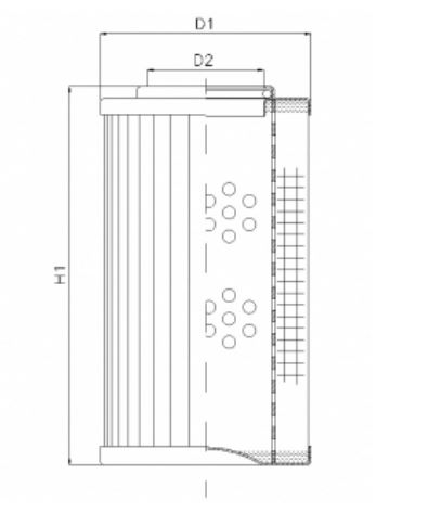 FILTREC Hydraulikfilterelement (Druckfilter) D155T25A Zeichnung