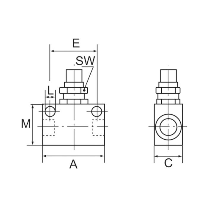 RIEGLER Drosselventil, Blockform, Edelstahl 1.4404, G 1/4, PN max. 10 bar_1