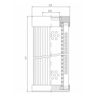 FILTREC Hydraulikfilterelement (Druckfilter) XD250T100B Zeichnung