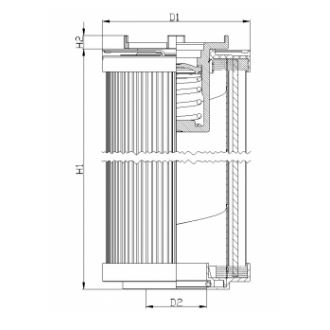 FILTREC Hydraulikfilterelement (Rücklauffilter) R140G25C Zeichnung