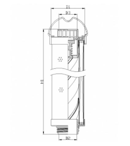 FILTREC Hydraulikfilterelement (Rücklauffilter) RHR195G10B3/016 Zeichnung
