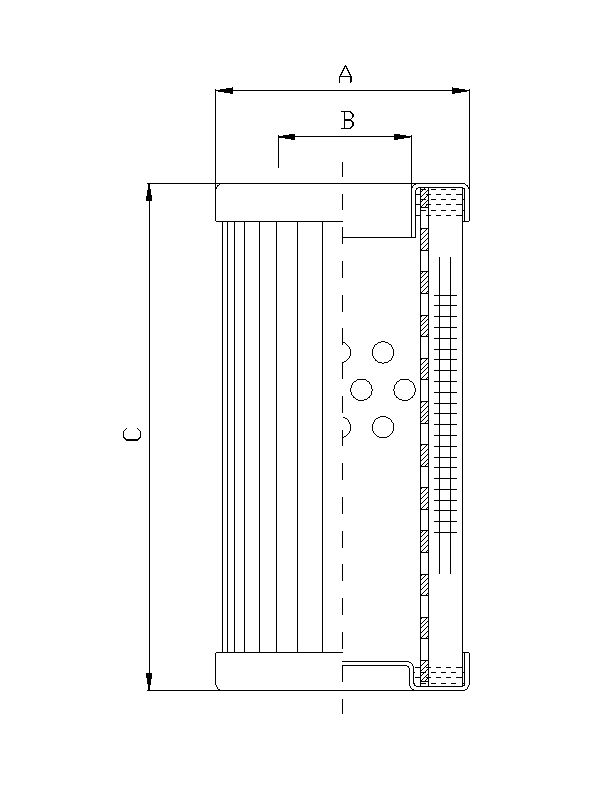 FILTREC Filterelement für Druckfilter DMD0008D10B Zeichnung