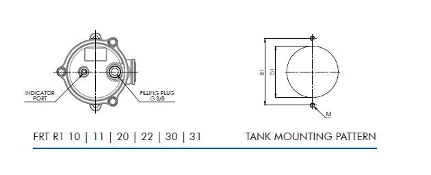 FILTREC Leitungsfiltergehäuse (Rücklauffilter) FRTR130000BBB50C000S0 Zeichnung