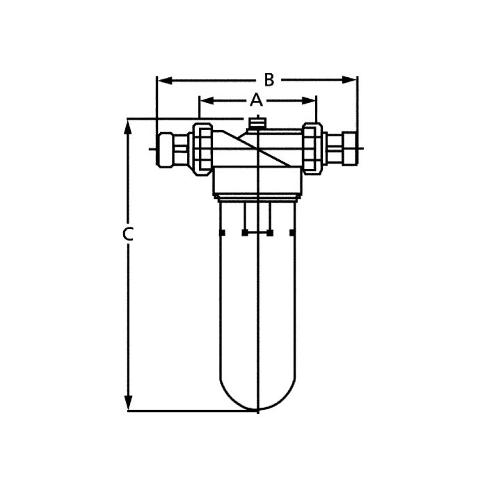 RIEGLER Feinfilter »Bavaria«, Trinkwasser, DVGW-geprüft, 90 µm, R 1 1/4 Zeichnung
