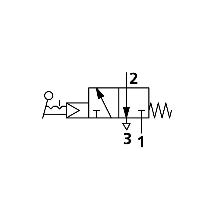 RIEGLER 3/2-Wegeventil, man.Drehhebel kurz, NC bistabil G1/8, 2 Schaltst._1