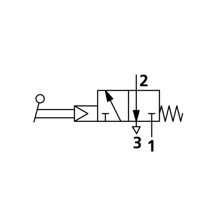 RIEGLER 3/2-Wegeventil, man.Drehhebel kurz, NC, monost. G1/8, 3 Schaltst._1