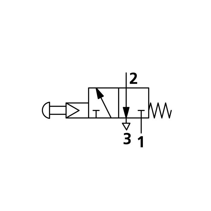 RIEGLER 3/2-Wegeventil, manuell, Pilztaster, NC, monostabil, G 1/8_1