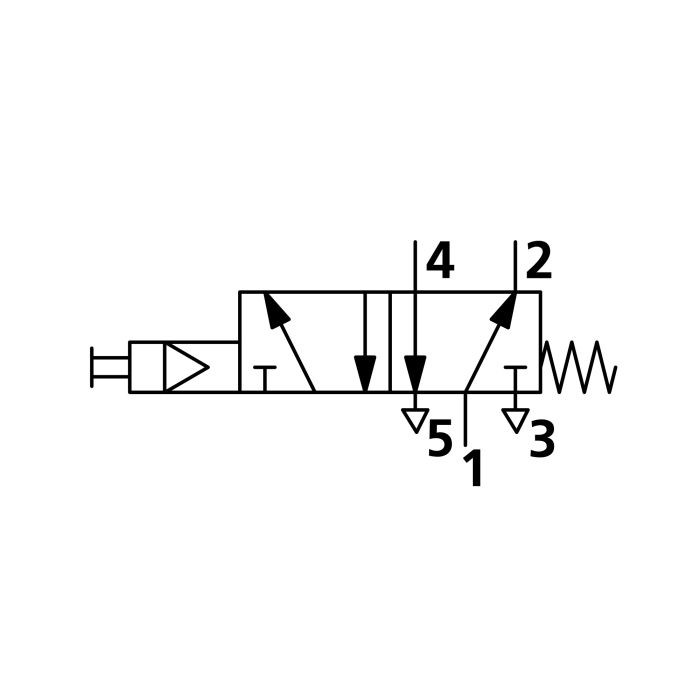 RIEGLER 5/2-Wegeventil, manuell, Druckknopf, monostabil, G 1/8_1