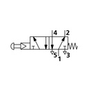 RIEGLER 5/2-Wegeventil, manuell, Pilztaster, monostabil, G 1/8_1