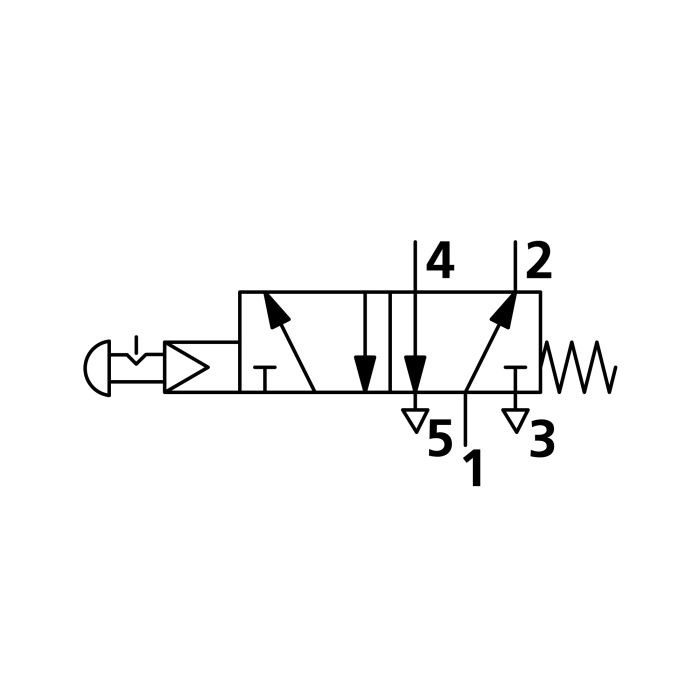 RIEGLER 5/2-Wegeventil man. Pilztaster, Notrastung, monostabil, G 1/8_1