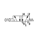 RIEGLER 5/2-Wegeventil man. Pilztaster, Notrastung, monostabil, G 1/8_1