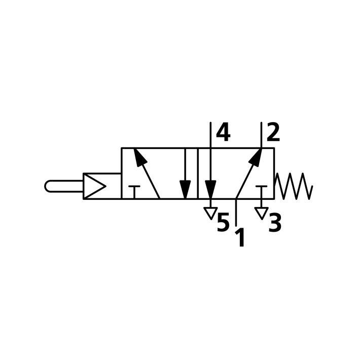 RIEGLER Stößelventil, 5/2-Wege, monostabil, NC, G 1/8_1