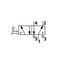 RIEGLER 5/2-Wegeventil, man. 90° Hebel bistabil G 1/8_1