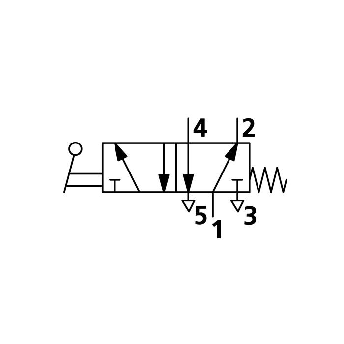 RIEGLER 5/2-Wegeventil, man. 90° Hebel monostabil G 1/2_1