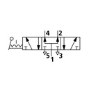 RIEGLER 5/3-Wegeventil, man. 90° Hebel, G 1/4, Mitte belüftet, rastend_1