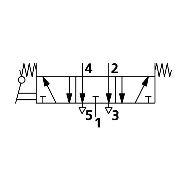 RIEGLER 5/3-Wegeventil, man. 90° Hebel, G 1/2, Mitte entl., Federrück._1