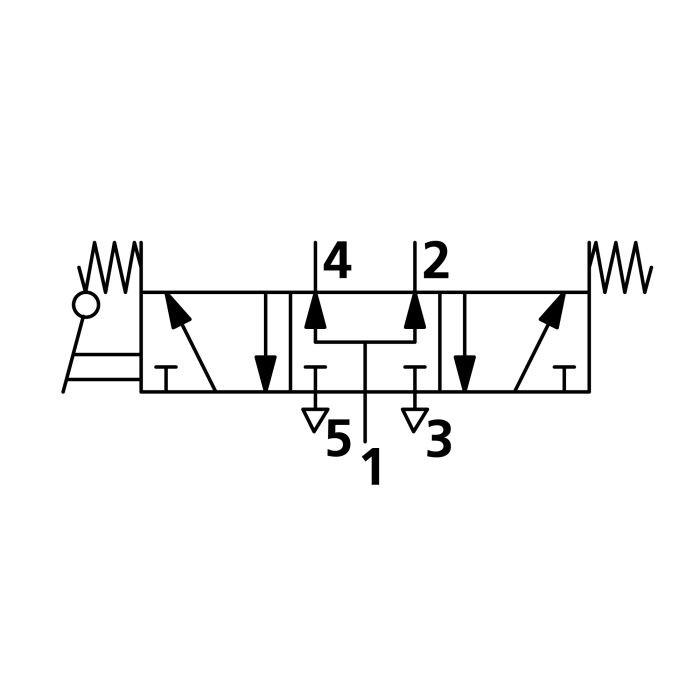 RIEGLER 5/3-Wegeventil, man. 90° Hebel, G 1/2, Mitte bel., Federrück._1