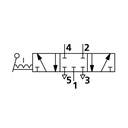 RIEGLER 5/3-Wegeventil, man. 90° Hebel, G 1/2, Mitte geschlossen, rastend_1