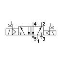 RIEGLER 5/2-Wegeventil, elektropneumatisch, bistabil, G 1/4, 24 V DC_1