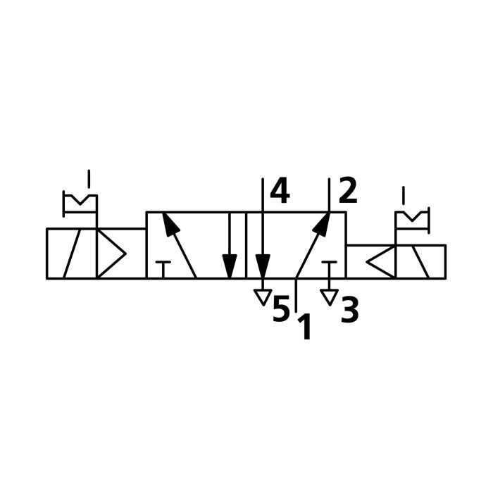 RIEGLER 5/2-Wegeventil, elektropneumatisch, bistabil, G 1/2, 24 V DC_1