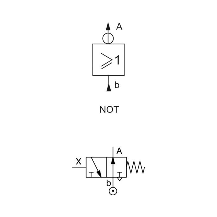 RIEGLER Pneumatik Logikelement, NOT, Technopolymer, DN 2,7_1