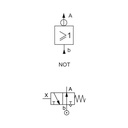 RIEGLER Pneumatik Logikelement, NOT, Technopolymer, DN 2,7_1