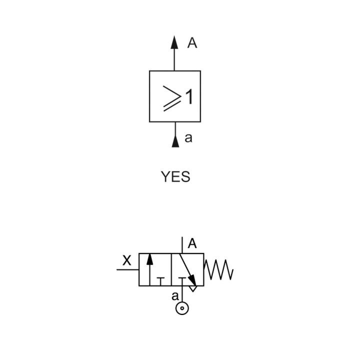 RIEGLER Pneumatik Logikelement, YES, Technopolymer, DN 2,7_1