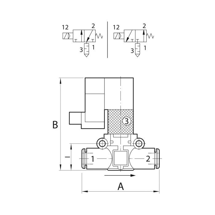RIEGLER 3/2-Wege-Magnetventil schallgedämpfte Entlüftung, NC, Schl.6_1